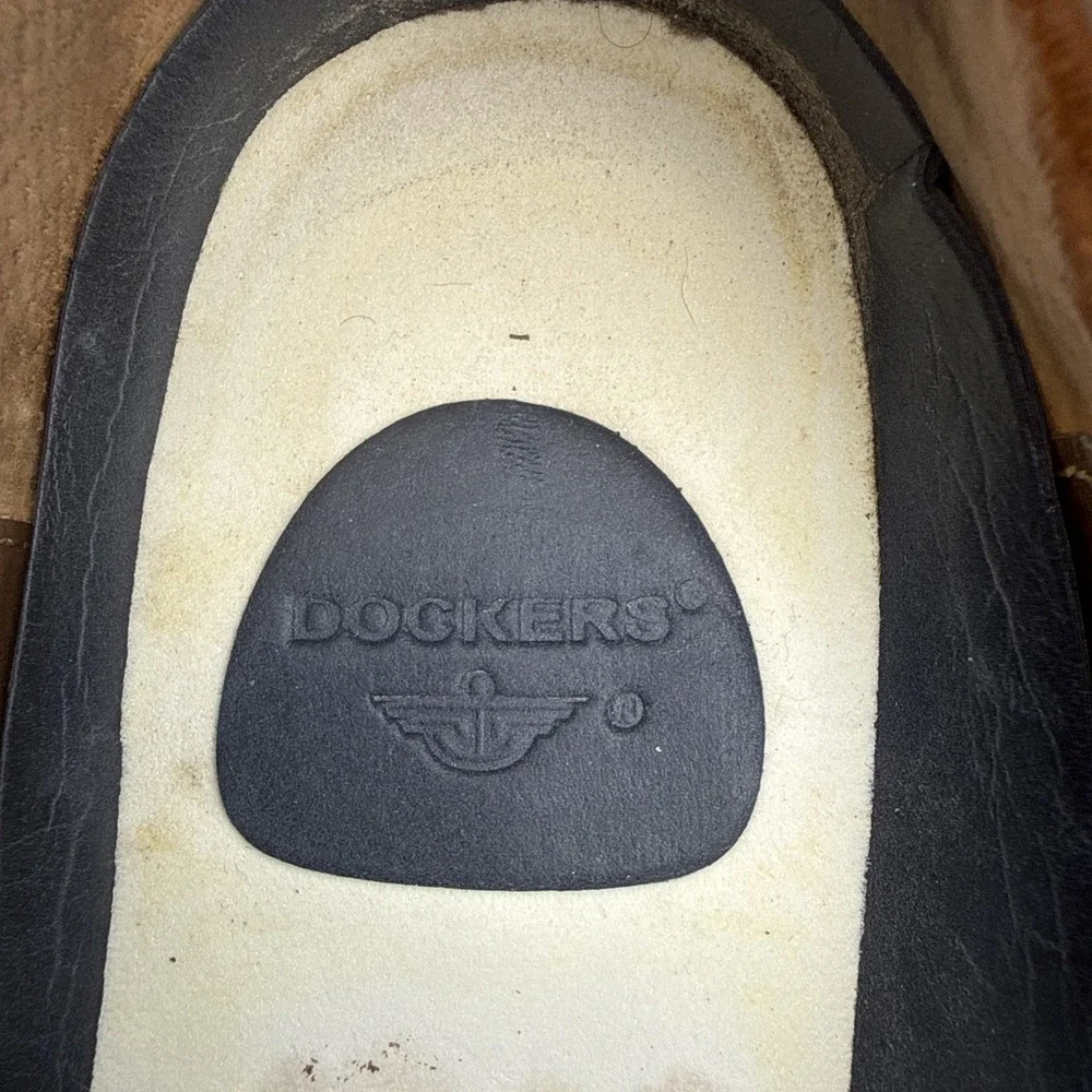 DOCKERS 090-2219 Brown Leather Cap Toe Casual‎ Dress Shoes Mens Size US 14M